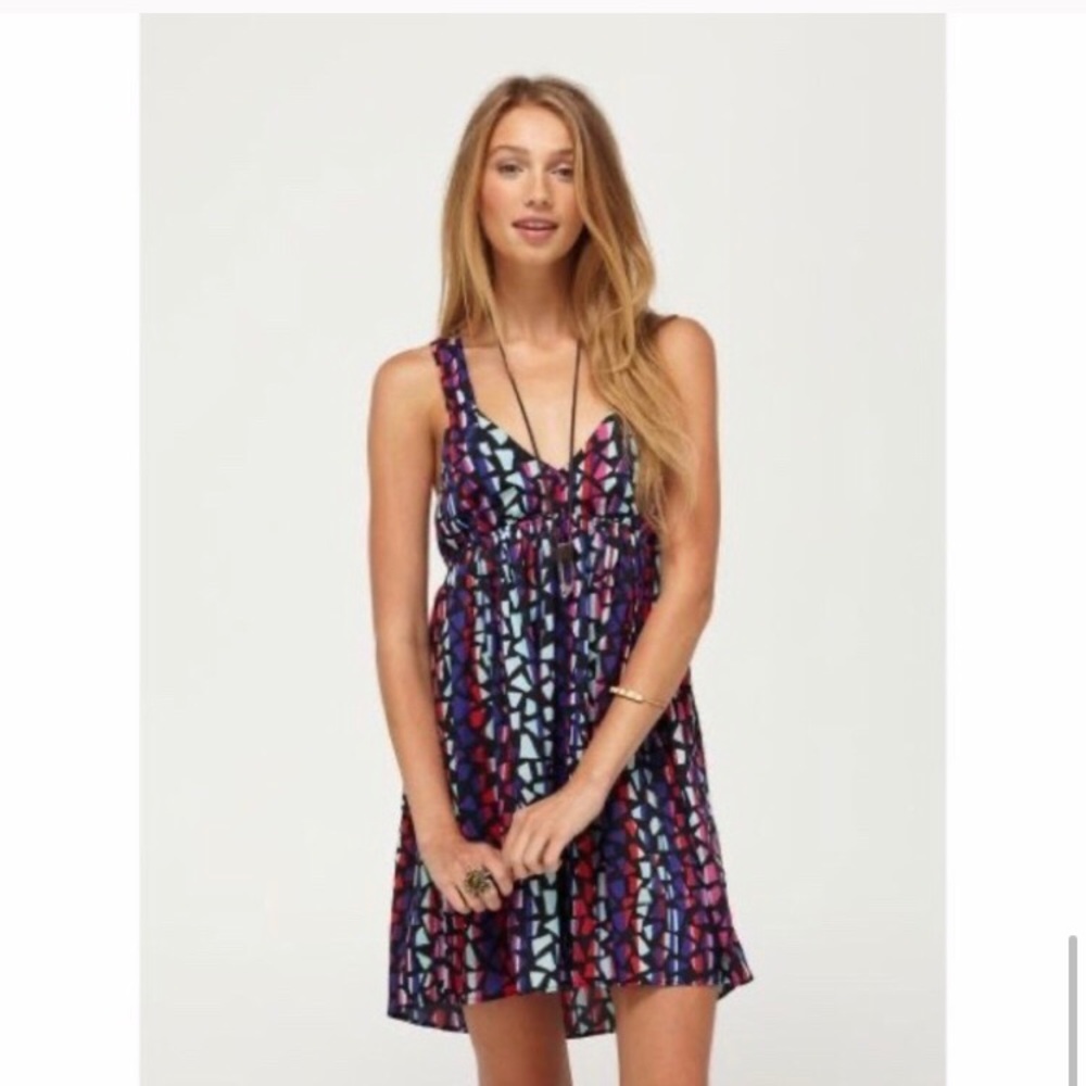 Roxy NWOT mosaic print open back dress